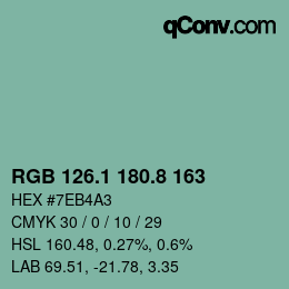 Color code: RGB 126.1 180.8 163 | qconv.com