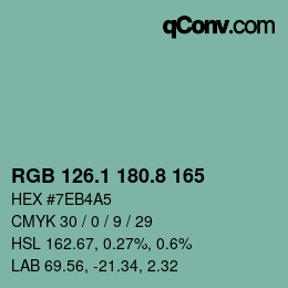 カラーコード: RGB 126.1 180.8 165 | qconv.com