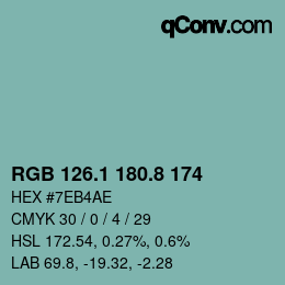 Color code: RGB 126.1 180.8 174 | qconv.com
