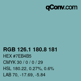 Color code: RGB 126.1 180.8 181 | qconv.com