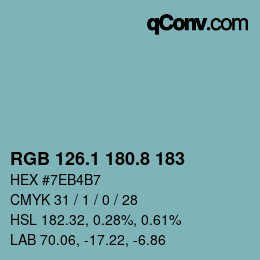 Color code: RGB 126.1 180.8 183 | qconv.com
