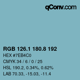 カラーコード: RGB 126.1 180.8 192 | qconv.com