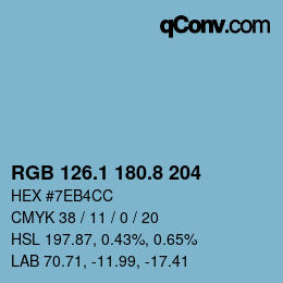 カラーコード: RGB 126.1 180.8 204 | qconv.com