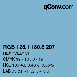 Color code: RGB 126.1 180.8 207 | qconv.com