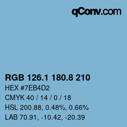 カラーコード: RGB 126.1 180.8 210 | qconv.com