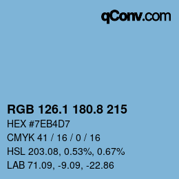 カラーコード: RGB 126.1 180.8 215 | qconv.com