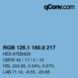 Color code: RGB 126.1 180.8 217 | qconv.com
