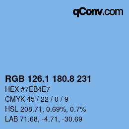 Color code: RGB 126.1 180.8 231 | qconv.com