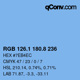 Color code: RGB 126.1 180.8 236 | qconv.com