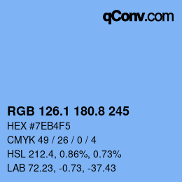 Color code: RGB 126.1 180.8 245 | qconv.com