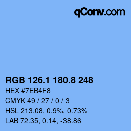 Color code: RGB 126.1 180.8 248 | qconv.com