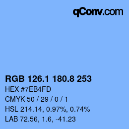 カラーコード: RGB 126.1 180.8 253 | qconv.com