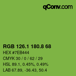 カラーコード: RGB 126.1 180.8 68 | qconv.com