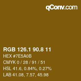 Color code: RGB 126.1 90.8 11 | qconv.com