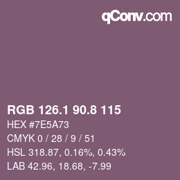 Code couleur: RGB 126.1 90.8 115 | qconv.com