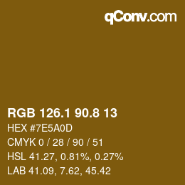 Color code: RGB 126.1 90.8 13 | qconv.com