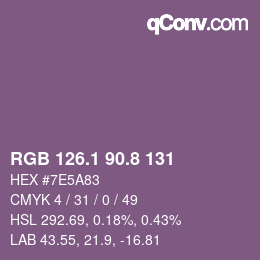 Color code: RGB 126.1 90.8 131 | qconv.com