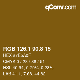 Color code: RGB 126.1 90.8 15 | qconv.com