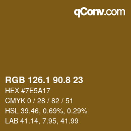 Color code: RGB 126.1 90.8 23 | qconv.com