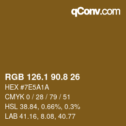 Color code: RGB 126.1 90.8 26 | qconv.com