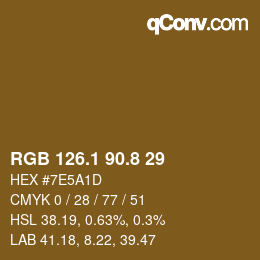 Color code: RGB 126.1 90.8 29 | qconv.com