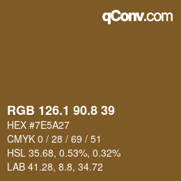 Color code: RGB 126.1 90.8 39 | qconv.com