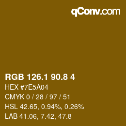 Farbcode: RGB 126.1 90.8 4 | qconv.com