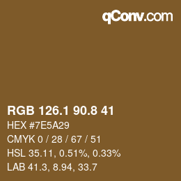 Color code: RGB 126.1 90.8 41 | qconv.com