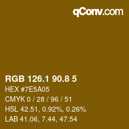 Farbcode: RGB 126.1 90.8 5 | qconv.com