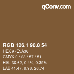 Color code: RGB 126.1 90.8 54 | qconv.com