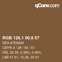 Color code: RGB 126.1 90.8 57 | qconv.com