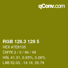 カラーコード: RGB 126.3 129 5 | qconv.com