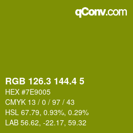 カラーコード: RGB 126.3 144.4 5 | qconv.com