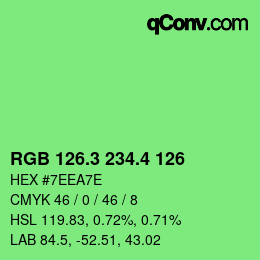 カラーコード: RGB 126.3 234.4 126 | qconv.com