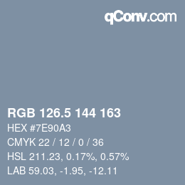 Color code: RGB 126.5 144 163 | qconv.com