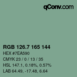 カラーコード: RGB 126.7 165 144 | qconv.com