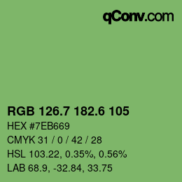 カラーコード: RGB 126.7 182.6 105 | qconv.com