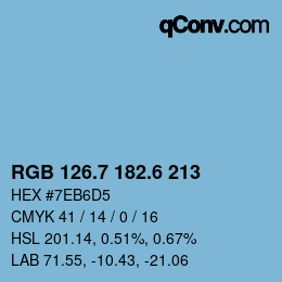 カラーコード: RGB 126.7 182.6 213 | qconv.com