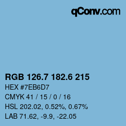 カラーコード: RGB 126.7 182.6 215 | qconv.com
