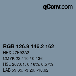 Color code: RGB 126.9 146.2 162 | qconv.com