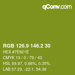 カラーコード: RGB 126.9 146.2 30 | qconv.com