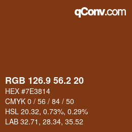 Color code: RGB 126.9 56.2 20 | qconv.com