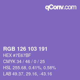 Color code: RGB 126 103 191 | qconv.com