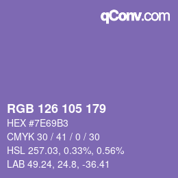 Color code: RGB 126 105 179 | qconv.com