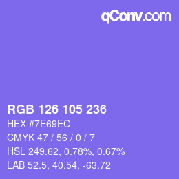 Color code: RGB 126 105 236 | qconv.com