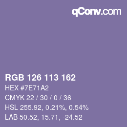 Color code: RGB 126 113 162 | qconv.com