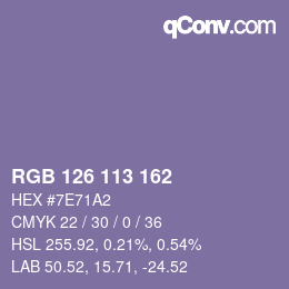 Código de color: RGB 126 113 162 | qconv.com