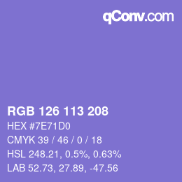 Código de color: RGB 126 113 208 | qconv.com