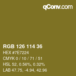 カラーコード: RGB 126 114 36 | qconv.com