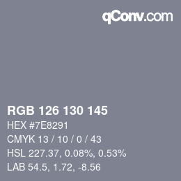 Farbcode: RGB 126 130 145 | qconv.com